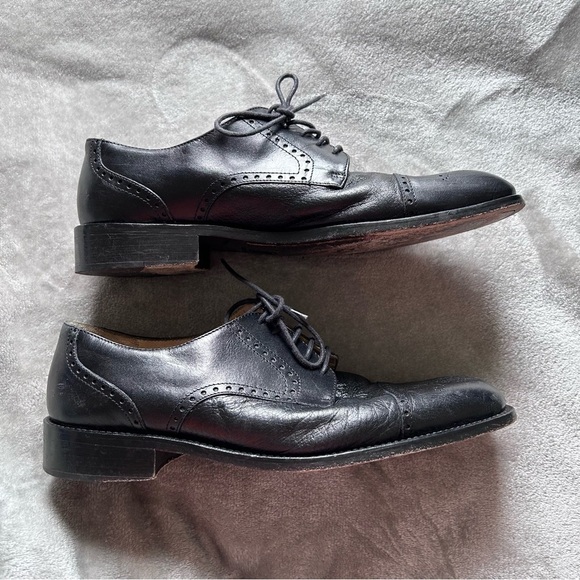 MARIO CALUGI Men’s Dress Shoes 10M Black Made in Italy Leather Dressy Oxfords - Picture 3 of 12